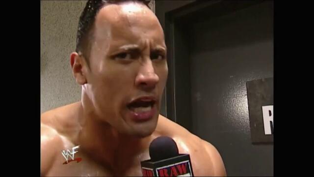 The Rock backstage (Raw 19.02.2001)