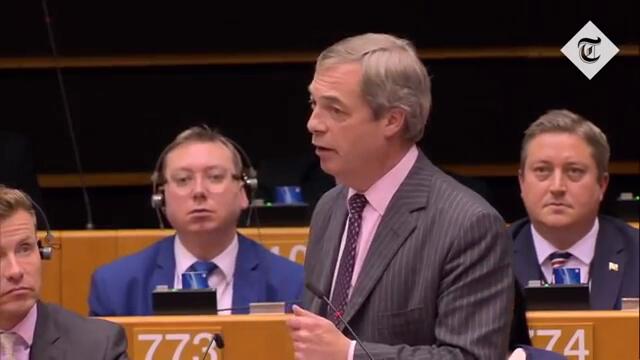 Вижте как Великобритания напуска ЕС! European Parliament cut short after he waves flag