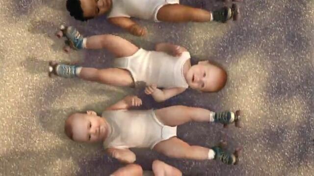 Много сладка реклама - Танцуващи бебета на ролкови кънки