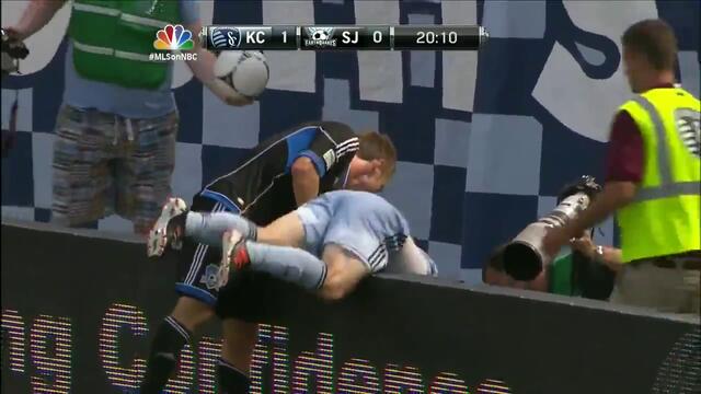 Seth Sinovic Goes Over the Boards, Gets Bloody_ Sporting KC vs. San Jose Earthquakes_(720p)