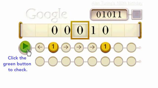 ALAN TURING - Алън Тюринг - 2012 г. Google Doodle