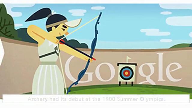 Лондон Стрелба с Лък - London 2012 - Archery (Google Doodle)