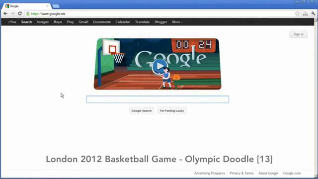 London 2012 - БАСКЕТБОЛ - Basketball Google Doodle