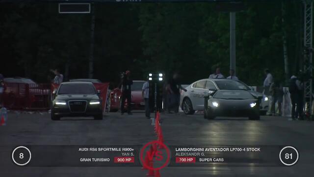 Audi Rs6 Sportmile vs Lamborghini Lp700-4 Aventador vs Bmw M6 F12