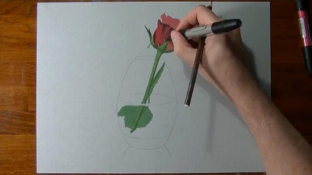 Страхотна реалистична рисунка на роза!