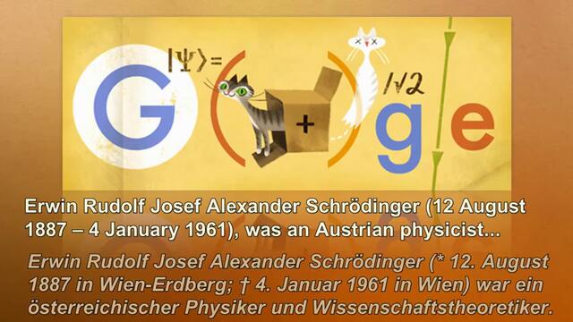 Ервин Шрьодингер - Австрийски Физик в Гугъл днес (Erwin Schrödinger) Google