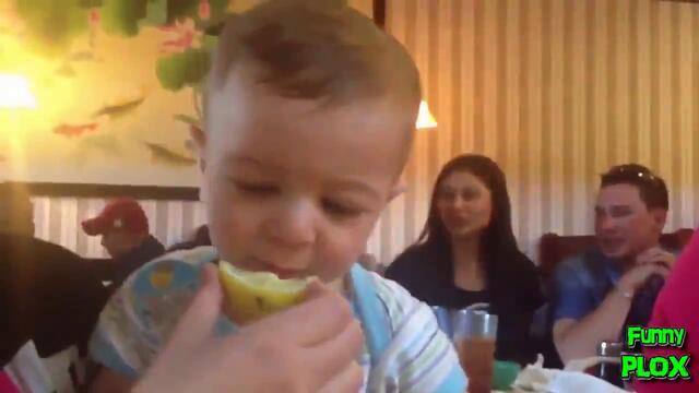 Бебета опитват лимон за първи път. Смях!