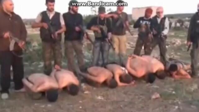 Сирийски ГЛАВОРЕЗИ показно екзекутират пленници (ВИДЕО 18+)