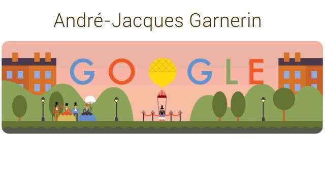Първия скок с парашут( Andre Jacques Garnerin first parachute jump) - Google Doodle