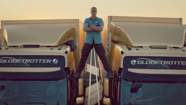 каскада на Жан-клод ван Дам с камионите на Volvo