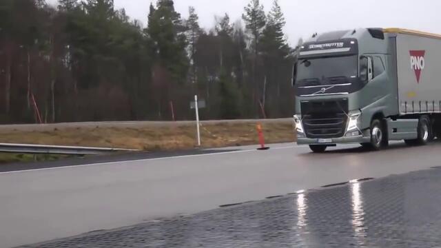 Камиони Volvo - тест на спирачките