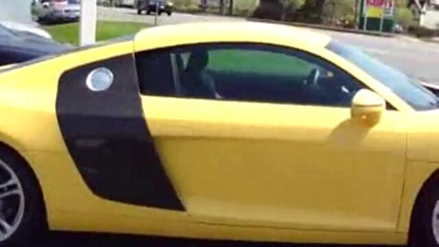 BRIGHT yellow audi R8!! one of 2 in the world!