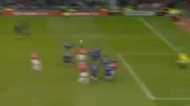 Първият изумителен гол на Кристияно Роналдо с фланелката на Манчестър Юнайтед (18 годишен)