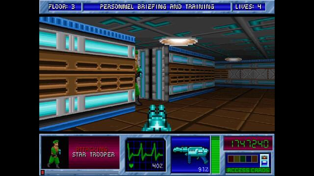 Blake Stone - Aliens of Gold HD - E2M3 Personnel Briefing and Training - Veteran - All Secrets [MS DOS]