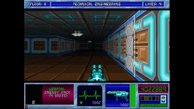 Blake Stone - Aliens of Gold HD - E2M8 Technical Engineering - Veteran - All Secrets [MS DOS]