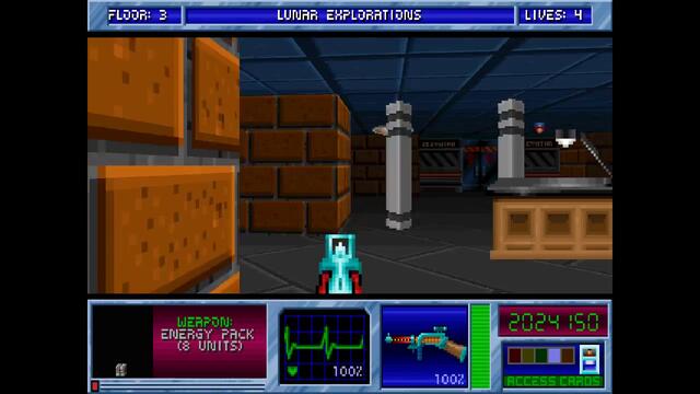 Blake Stone - Aliens of Gold HD - E3M3 Lunar Explorations - Veteran - All Secrets [MS DOS]