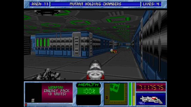 Blake Stone Planet Strike HD - Area 11 Mutant Holding Chambers - Veteran - All Secrets [MS DOS]