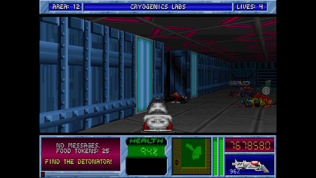 Blake Stone Planet Strike HD - Area 12 Cryogenics Labs - Veteran - All Secrets [MS DOS]