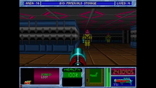 Blake Stone Planet Strike HD - Area 16 Bio Materials Storage - Veteran - All Secrets [MS DOS]