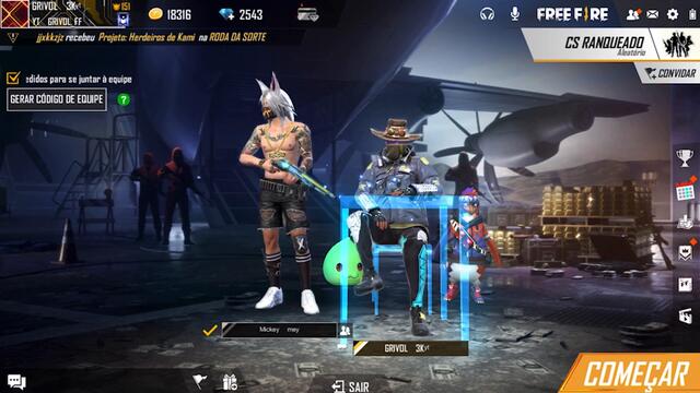 MICKEY MOUSE GADIANDO AS ALEATÓRIA NO FREE FIRE #part2