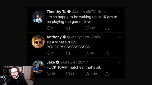 Pros Complain About 10AM Start To Matches