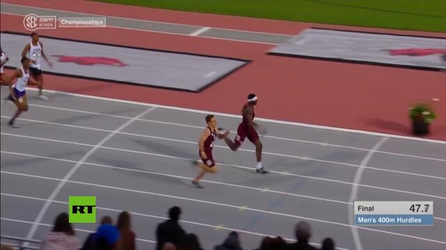 VIRAL: Corredor se lanza 'a lo Superman' para ganar una carrera