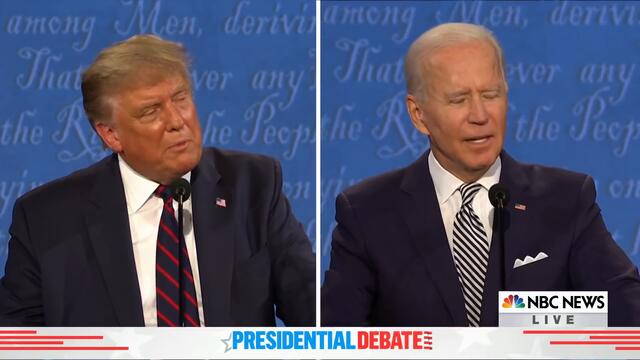 'Mr. President Let Him Answer' Trump Talks Over Biden As He Tries To Defend Son Hunter | NBC News