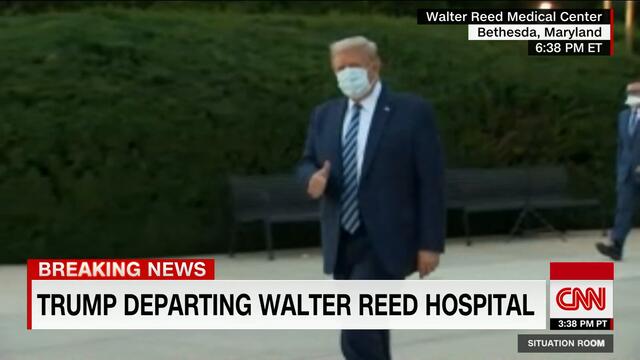 President Trump, while still infected, leaves hospital