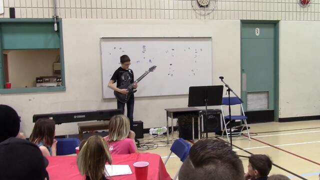 7th Grade Guitarist plays metal at his school talent show