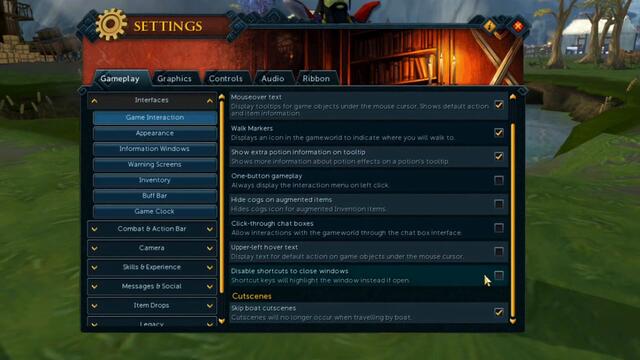 Interface tips for new RuneScape players