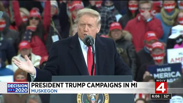 Crowds gather in Muskegon for President Trump rally Saturday