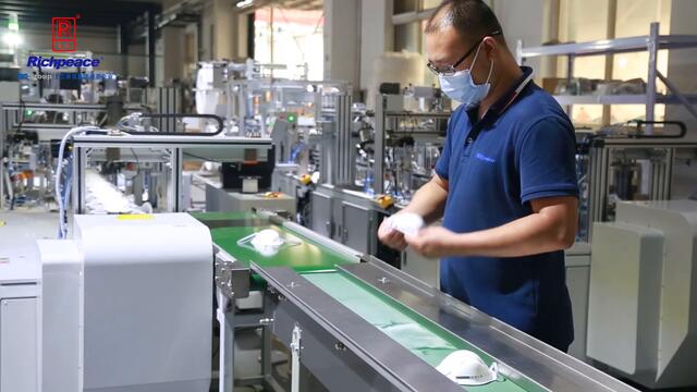 Richpeace Full-automatic Cup-shaped RESPIRATOR Manufacture Production Line.