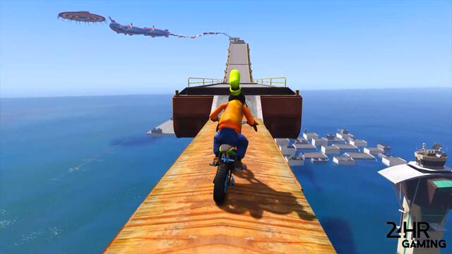 GTA 5 Mickey Mouse vs Goofy vs Donald Duck Funny Motorcycle Parkour Fails