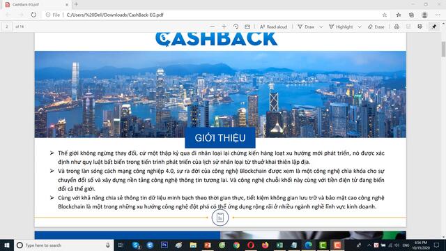 Giới thiệu dự án Cashback – Token Cash – Kiếm tiền với token Cash