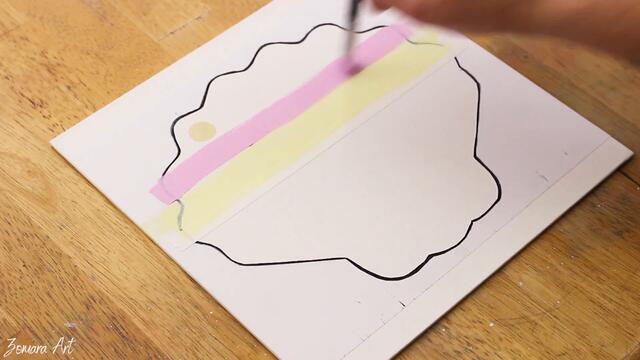 Seashell｜Double Exposure Acrylic Painting Tutorial Step by Step｜Easy Label Paper Satisfying ASMR #9