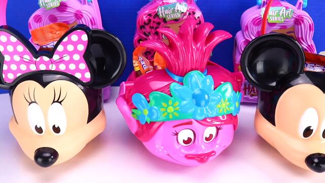 Toy Surprise Baskets with Minnie Mouse, Mickey & Trolls' Poppy plus Hairdorables Dolls!