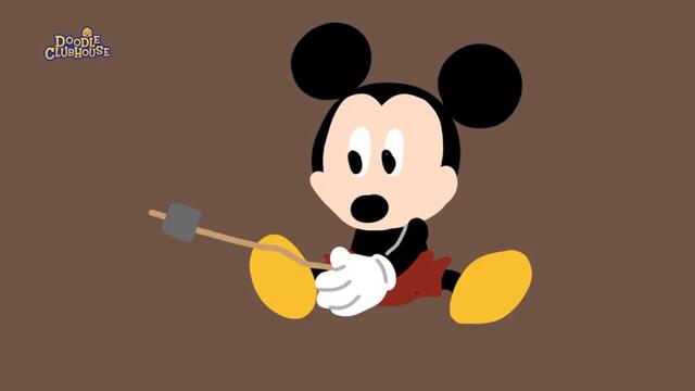 Mickey Mouse Roasts Marshmellows Drawing!