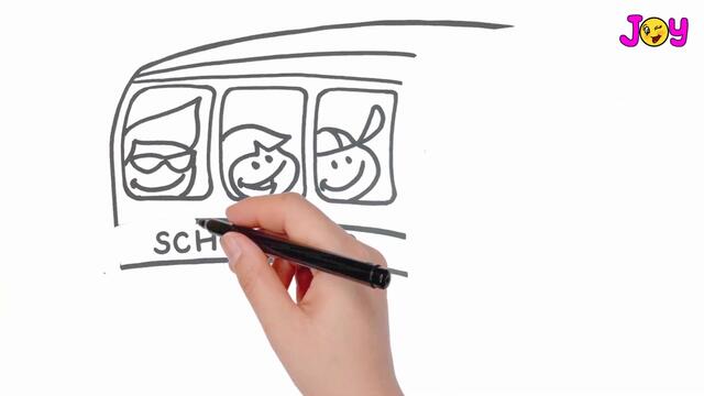 Wheels on the Bus / Let's Draw and Color a Bus! / Nursery Rhymes & Kids Songs