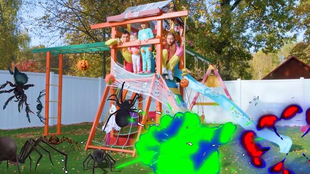 Майя и семья празднуют Хэллоуин