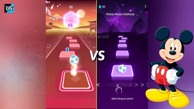 Tiles Hop - Axel F Crazy Frog vs Mickey Mouse Song. V Gamer