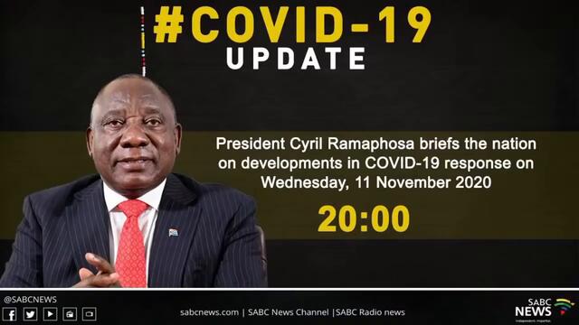 [LIVE] President Cyril Ramaphosa addresses the nation: 11 November 2020
