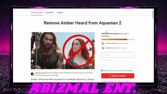 OVER 1 MILLION Signed Petition To REMOVE Amber Heard from Aquaman 2, Warner Bros DOESN'T CARE