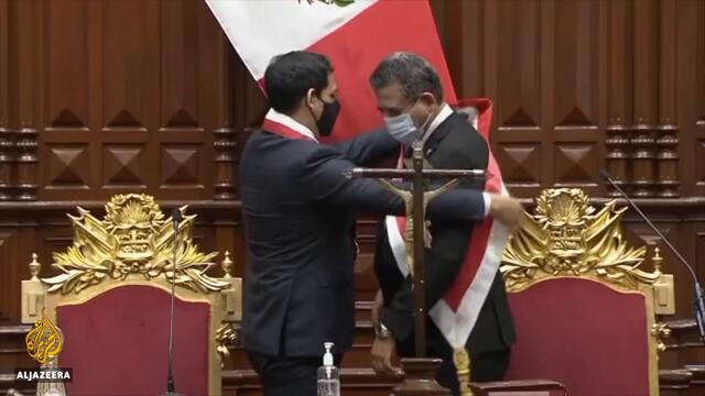 Peru swears in president Manuel Merino amid political turmoil