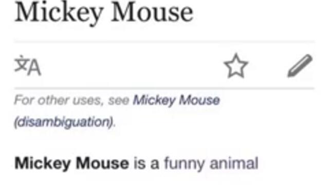 mickey mouse is a funny animal