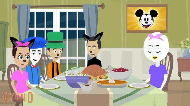 Mickey Mouse and his Friends have a Thanksgiving Feast
