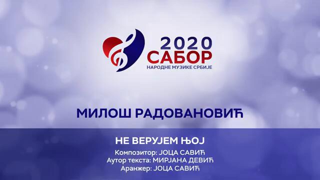 Milos Radovanovic - Ne verujem njoj Sabor narodne muzike Srbije 2020