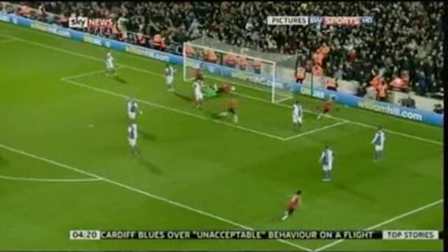 Манчестър Юнайтед с трудна победа срещу Блекбърн на „Иууд Парк” – 2 0