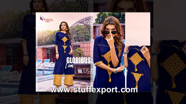 Stuff Export Presents Kashish Sahiba Rayon Printed Designer Kurti With Bottom Catalog | Rayon Kurti