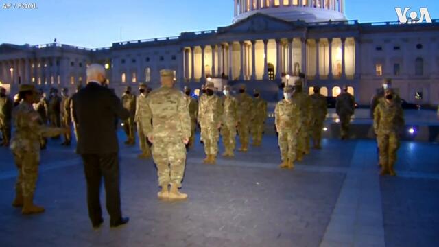 US Vice President Pence Meets National Guard Troops