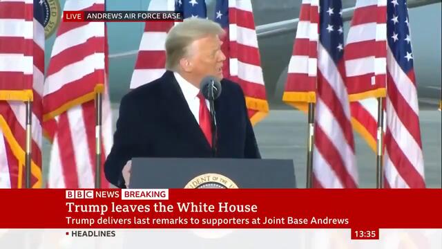 Trump's last speech as president - BBC News
